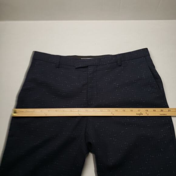 Twisted Tailor Pants Mens 34R Navy Nep Brenes Slim Fit Suit Trousers Dress Party - Picture 9 of 16